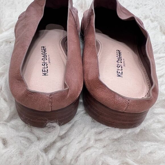 Kelsi Dagger Brooklyn Pointed Toe Taupe/Tan Mule Flat - Picture 7 of 8